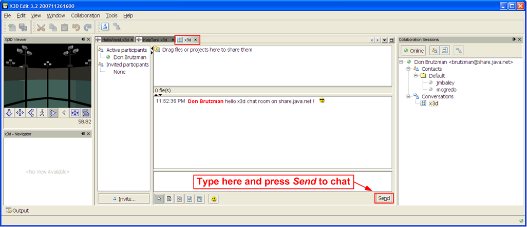 Collaboration Chat Room Available as File Tab